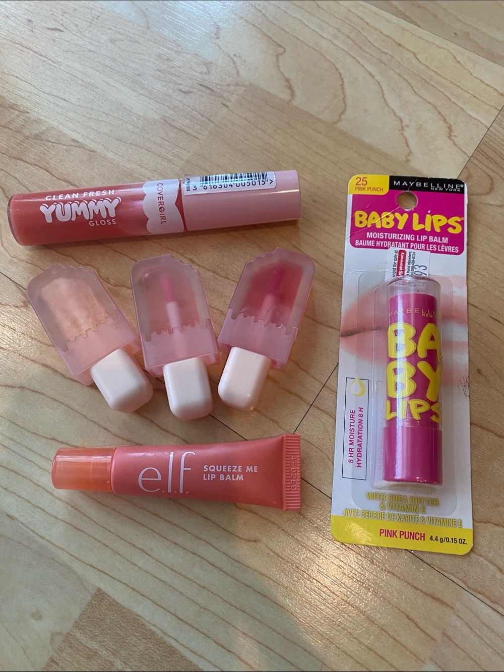 Bundle of 6 Baby Lips Pink Punch & Assorted Pink Lip Glosses and Balms